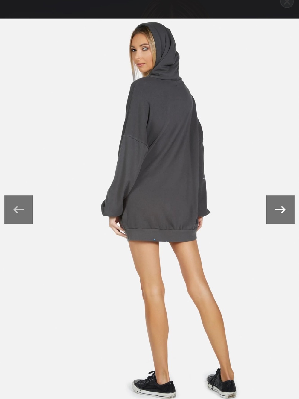 Lauren Moshi Desire Brush Charcoal Peace Sign Paint-Splash Hoodie Dress - Picture 3 of 11